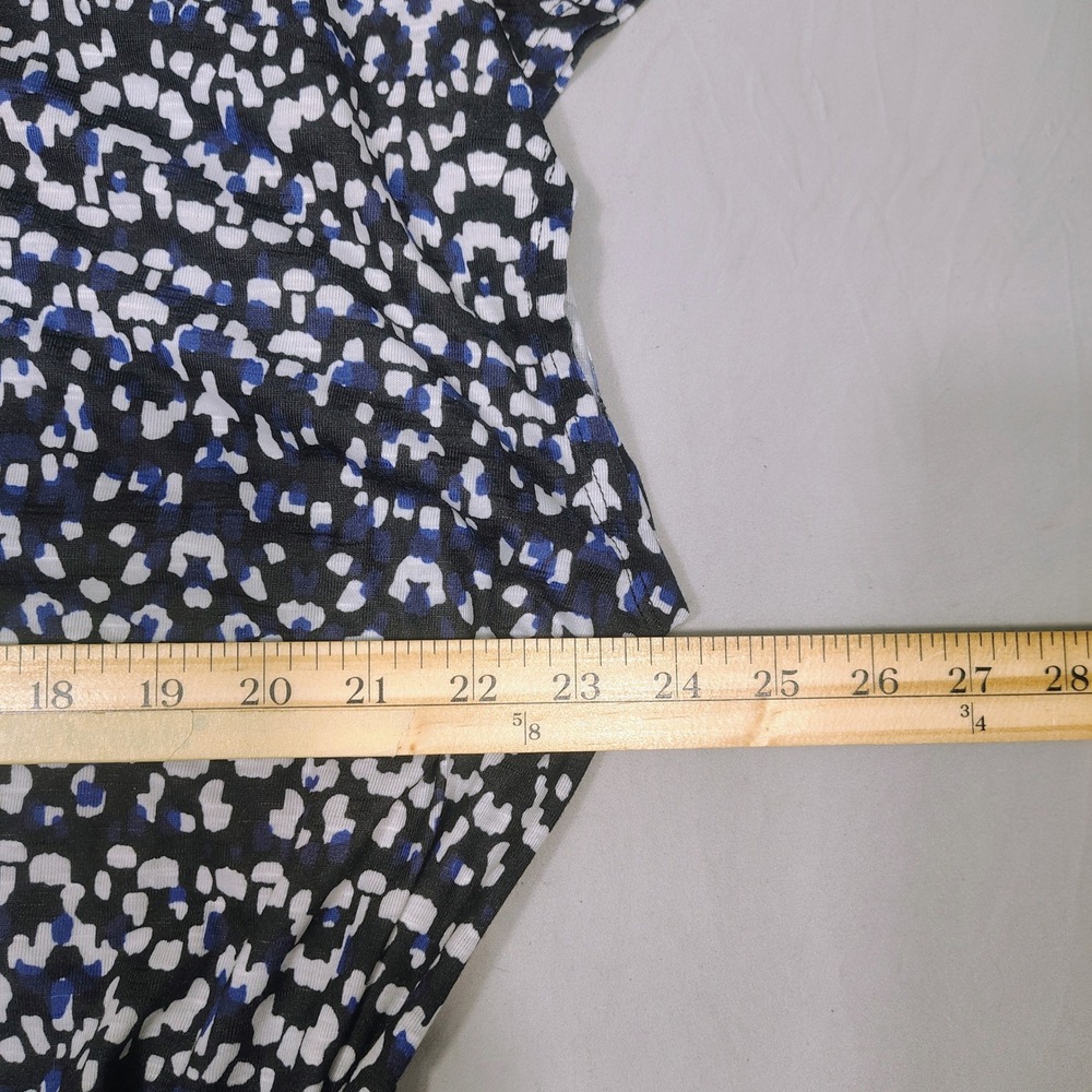 Nicole Miller Dress Women XXL Blue Abstract Knot Front Jersey Knit Short Sleeve - Picture 7 of 10